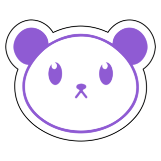 Cute Little Panda Sticker (Lavender)